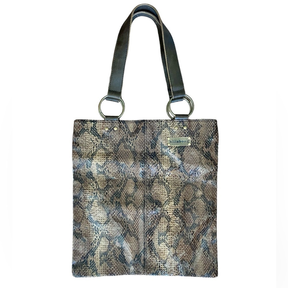 Billabong Leather Shoulder Bag Brown Snakeskin Print​​​​